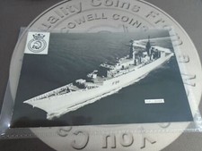 HMS BRAVE ORIGINAL Vintage Navy photo card with ships insignia GRADE 1