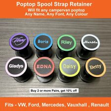 Campervan Name - Poptop Spool Strap Retainer - VW, Ford, Mercedes, Renault