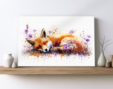 Sleeping Fox Canvas Print Wall