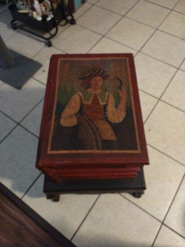 Wood side table - in, of