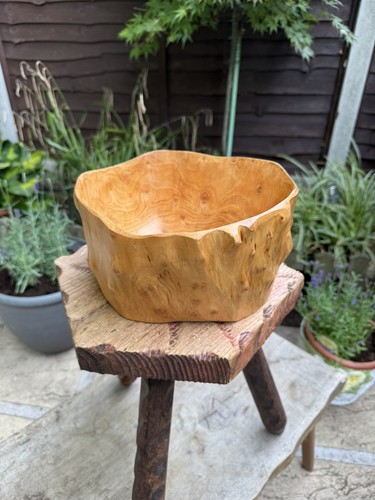 Teak root knot carved - carved, bowl