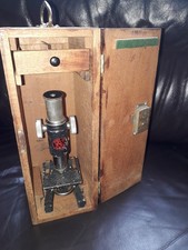 Vintage ESL Microscope in original wood box