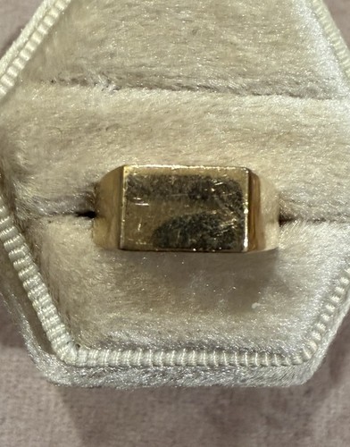 Solid 14k yellow gold signet - gold,