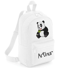 Personalised Panda Name zoo animals Mini Rucksack Backpack Back to School Bag
