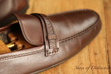 Louis Vuitton LV Monogram Brown Leather Loafers Shoes Mens UK 10.5 US 11.5