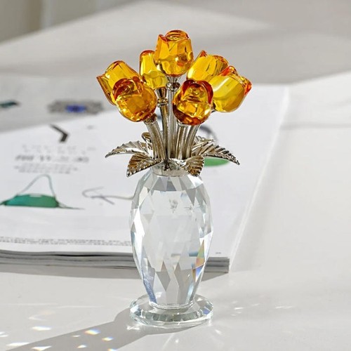 Crystal rose flower ornament - rose,