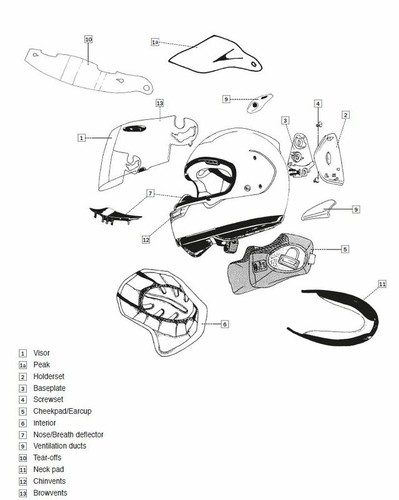 Arai replacement side covers - arai,