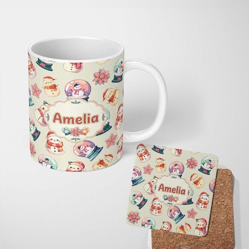 11oz tea coffee mug snowman - tea,