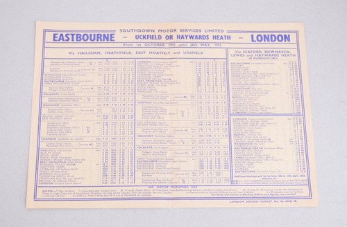 Bus timetable handbill - bus,