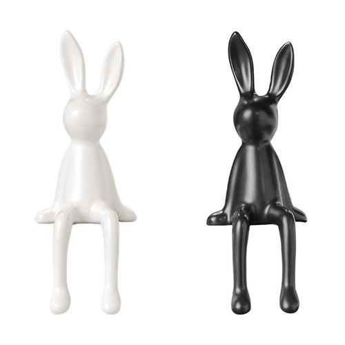 Ceramic rabbit statue home - ceramic,
