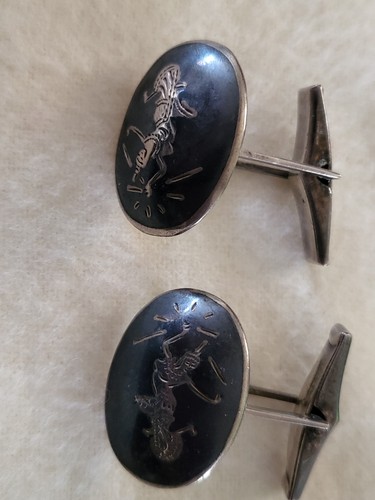 Vintage siam silver cufflinks - vintage,