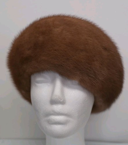 Vintage mink fur hat brown - vintage,
