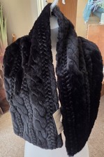 Black Faux Fur Cable Pattern