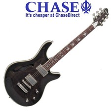 Shine SIL-510 BK Electric Guitar Black - With F Hole Cut Out Set In Neck .
