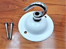 White ceiling rose - with, chrome