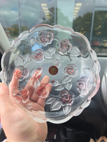 Vintage glass flower dish - vintage,