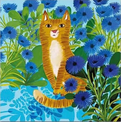 Cornflower ginger cat art - cornflower,