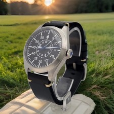 40mm Black Luxury Pilot 24hr  Citizen/ Miyota 8215 Automatic Japan Movt Watch. 