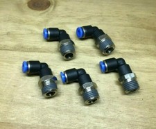 5 x Threaded-to-Tube Pneumatic Swivel Elbow -1/4"BSP Thread to Push in 4mm