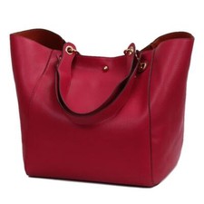 Large Leather Tote Bag  Work Handbag with Zipper  Fits 15 Laptop