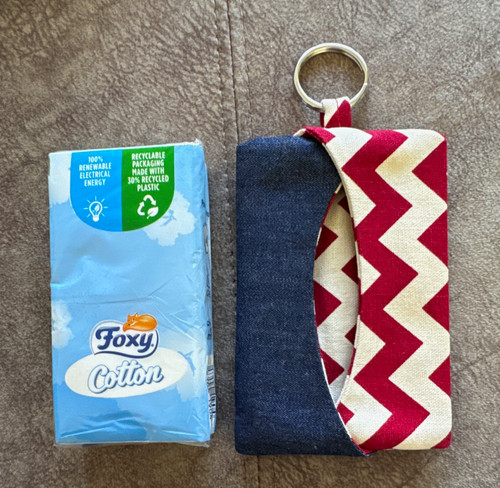 Cotton denim chevron coin - denim,
