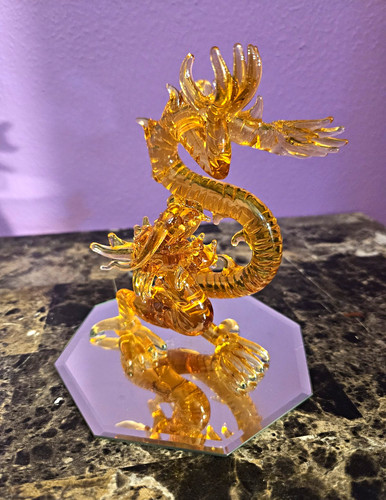 Amber glass chinese dragon - amber,