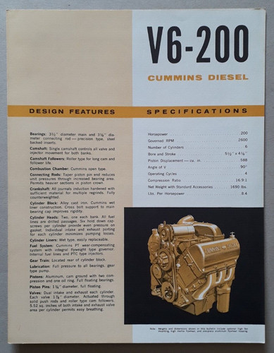 Cummins diesel 200 engine - diesel, v6-200