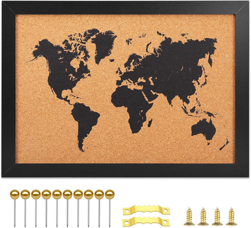 World cork board map 26x36cm - world,