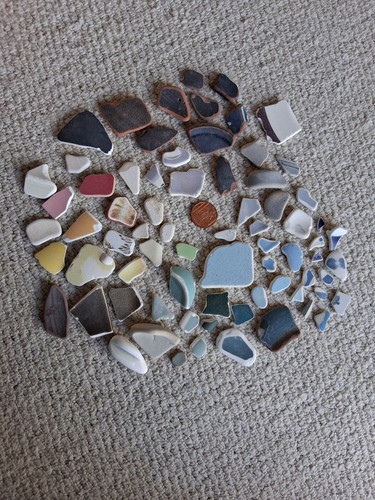 Authentic sea tumbled pottery - tumbled,