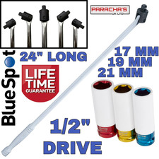 BREAKER BAR 1/2" Drive 24" Long Strong Arm Power Bar 3pc Alloy Wheel Sockets