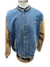 Port Authority Blue Jean Jacket John Deere Embroidered Lettering Design Mens XL