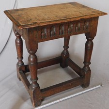 Antique 17thC Oak Joint Stool