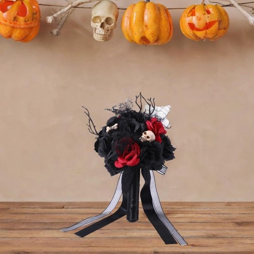 Artificial skull flowers black - artificial,