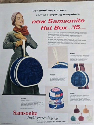 1954 women blue samsonite - 1954,