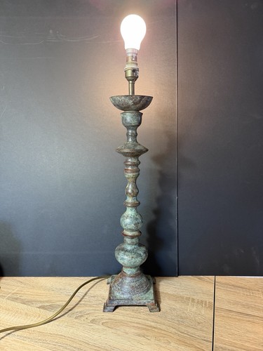 Vintage verdigris candlestick - vintage,