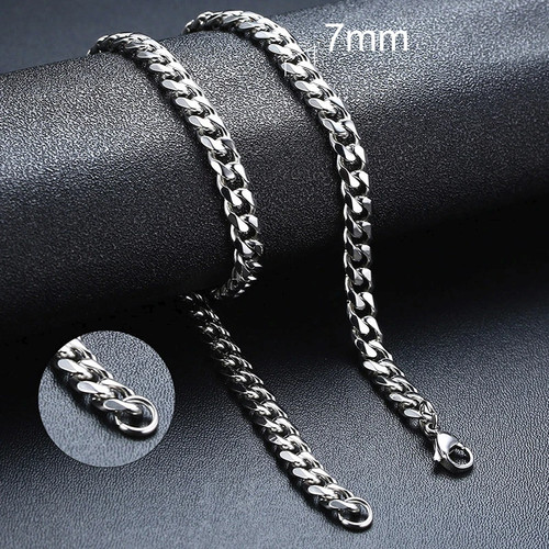 Unisex stainless steel cuban - stainless,