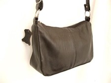 Supple leather Cross body Chocolate brown Glove soft.  From Crane Viceroy