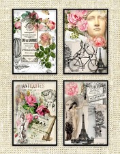 Shabby Chic set of 4 Fine Art prints. by Snow Pearl A4