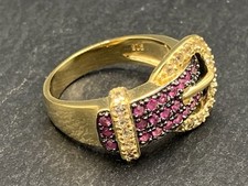 Ruby Ring Ruby & Topaz Sterling Silver Size 54