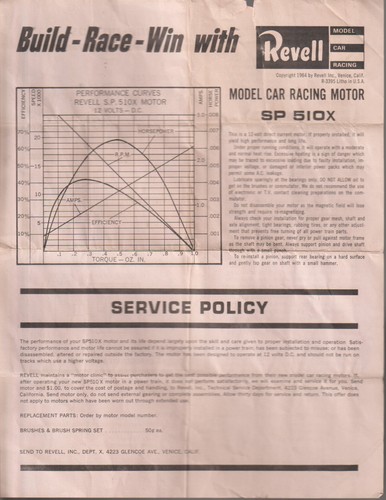 Revell 510x motor spec - 510x,