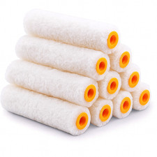 Mini Paint Roller Sleeves 10 Pack Foam Pile Refills Radiator Skirting Emulsion