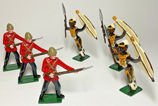 VC Miniatures 3 x British 24th Foot Fighting Off 3 x Zulus Rorkes Drift 54mm