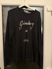 Bella Freud Ginsberg Is God Jumper Men’s XL Fits Women’s 14+ Grey Merino Wool