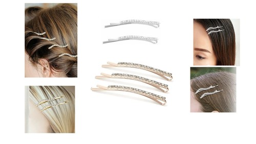 Crystal hair slides - ,