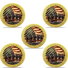 5 Pieces “Thank You Veteran for Your Service”Military Challenge Coin Honoring