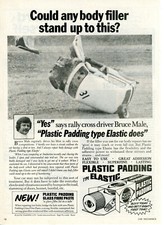 Rally Cross Bruce Male BMC Mini Driver Snetterton Plastic Padding advert 1979 A