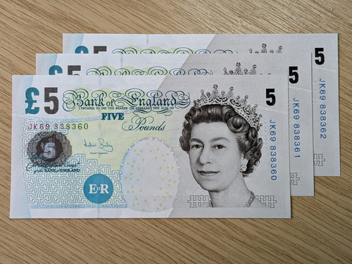 Three consecutive five - , pound