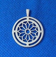 Malcolm Gray Scottish Sterling Silver St Magnus Rose Window Circular Pendant MG 