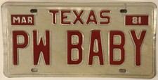 Vanity power baby license - vanity,