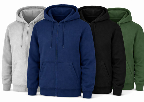 Mens full zip fleece hoodie - zip,